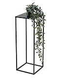 DanDiBo Blumenhocker Metall Schwarz Eckig 50-70 cm Blumenständer Beistelltisch 96315 Blumensäule Modern Pflanzenständer Pflanzenhocker (60 cm)