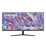 Samsung ViewFinity S50C Monitor S34C500GAU, 34 Zoll, VA-Panel, Ultra WQHD Auflösung, Eco Saving Plus, AMD Freesync, HDR10, 5 ms Reaktionszeit, Bildwiederholrate 100 Hz, Schwarz