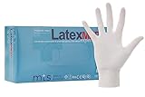 MTS Safety & Protection Einweghandschuhe L - 100 Stück/Box Latexhandschuhe Weiß - Einmalhandschuhe Puderfreie Handschuhe Natural Latex Gummihandschuhe Einweg Gloves (L, 100 Stück)