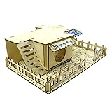 YCHUCH Hamster Villa Aus Holz Versteck Für Kleine Haustiere Nistplatz Für Rennmäuse Chinchillas Meerschweinchen Kleintiere 5 Stile Hamster Spielhütte
