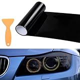 Scheinwerfer Folie, Rückleuchten Folie, Selbstklebend Scheinwerfer Tönungsfolie, Wasserdicht Auto Scheinwerfer Folie, Tönungsfolie für Auto Rücklichter Nebellichter, Tönungsfolie Auto (Tiefschwarz)