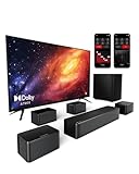 ULTIMEA 7.1 Surround Sound System für TV mit Dolby Atmos, App Steuerung, 4 kabelgebundene Surround-Lautsprecher, 460W Soundbar für Smart TV mit Wireless Subwoofer, Heimkino Sound System, Poseidon D80