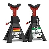 Stahlmann® Unterstellbock 3T Tragkraft im 2er Set – Höhenverstellbar 28–42,5 cm mit Sicherungssplint – Robuste Gusseisen Wagenheber Stützböcke für PKW, SUV & Kleintransporter (2 Stück / 3 Tonnen)