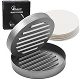 Bugucat Burgerpresse, Hamburgerpresse Antihaft-Burger Presse, Patty Presse mit 100 x Wachspapierbögen, Hamburgerpresse Set Burger Pattie Presse aus Aluguss für BBQ Patties leckere Hamburger, Φ11CM