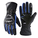 TAGVO Winter Motorrad Handschuhe, Warm Winddicht Wasserdicht, Vollständiger Fingerschutz Sensorbildschirm Motorradhandschuhe, Reit Handschuhe für Herren Damen