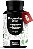 Magnesium 669mg Kapseln Hochdosiert - 400 Kapseln - davon 400 mg Magnesiumoxid pro Kapsel, vegan & produziert in Deutschland Laborgeprüft - Verpackung kann variieren