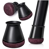 OCONDA 24 Stück Stuhlbeinkappen,Schwarz Schutzkappen für Stuhlbeine Mit Filz,Filzgleiter, Silikon Schutzkappen für Stuhlbeine Schräge, Stühle für Verschleißfeste Stuhlbeinschoner, S Fit:14-20mm