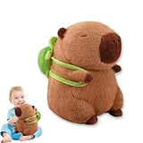 YongSral Capybara Plüschtier, Capybara Kuscheltier, Wasserschwein Plüschtier, Wasserschwein Kuscheltier, Capybara Tragende Schildkröte, Capybara Plush Toy, Capybara Plushies für Mädchen und Jungen