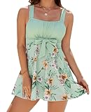 Wantonfy Damen Tankini Sets Badeanzugkleid Badeanzug Zweiteiliger Bademode für Damen Schwimmanzug