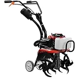 4-Takt Benzin Gartenfräse, leichter 55cc Motor mit 4 langlebigen Klingen, ideal für Bodenbearbeitung und Pflügen in Rasen und Garten