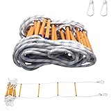 Strickleiter Rettungsleiter,12 Mstrickleiter,Flammhemmende Feuerwehrleiter Für Den Einsatz Im Notfall,Tragbar Für Notfälle,Für 3-6-Stöckige Häuser,Balkone Und Geländer,Von Bis Zu 200 Kg.