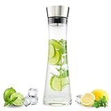 bremermann Glaskaraffe SVEA 1,2 Liter mit praktischem Edelstahlausgießer