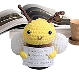 Häkelbiene – niedliches Tier | Mariniertes Dekor, lustiges Spielzeug zum Stricken für kleine Tiere, mariniert mit emotionaler Unterstützung, niedliche Strickornamente mit Langlebigkeit,