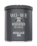 WO-WE Metallschutzlack 4in1 Metalllack Metallfarbe Metallschutzfarbe W908 Mitternacht-Schwarz - 750ml