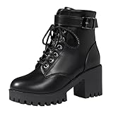 Generisch Damen Stiefel Lack Plateau Lederstiefel Damen Stiefeletten Mit Schnalle Absatz Kurzstiefel Halbstiefel Orthopädische Boots Mit Zipper Herbst Winter Damenstiefel Blockabsatz Übergangsstiefel