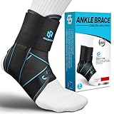 Healrecux Sprunggelenkbandage Knöchelbandage für Damen und Herren, Einstellbares bandage fußgelenk, Knöchelstabilisator Fußbandage für Plantarfasziitis, Laufen Fussball, Sport Schützen - M