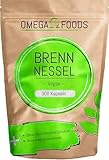 Brennnessel Kapseln - Insgesamt 300 Kapseln - Hochdosierte 900mg je Tagesdosierung - 100% Vegane Brennessel Kapseln - Jede Kapsel mit 450mg Brennessel