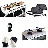 Kompatibel mit Volkswagen Tiguan (5N) 5P ab 07 und 11 Raised 2 Paar SNOWBOARD-Tür oder 3 Paar Magnetische Skihalter für Autodach, 38 x 27 x 55 cm