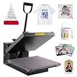 PlanetFlame Heißpresse 38X38CM Wärmepresse Digitale Sublimation Maschine Heißpresse für Männer T-Shirts Canvas-Tasche Damen T-Shirt Hitzepresse Transferpresse (schwarze)