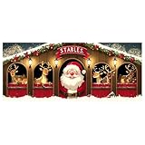 Garagentor-Banner für den Außenbereich, 2,3 x 2,4 m, Rentier-Szene, isoliert, wasserdicht, für Urlaubsfotografie, Hintergrund, Wand, Fenster, Terrasse, ganzjährig, festliches Party-Willkommensschild