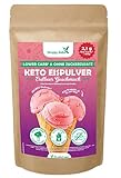 Simply Keto Lower-Carb* Erdbeer Eis Mix - Cremiges Eis ohne Zuckerzusatz mit nur 2,6 g Netto-Kohlenhydrate - ohne Maltit - Glutenfrei, sojafrei & ketogen - für 10 Portionen (100 g)