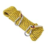 Kletterseil, 12 mm, 15 m, 30 m, 60 m, 120 m, 200 m, mit 2 Stahlhaken, Abseilseil für Outdoor-Wandern, Sicherheit, Flucht, statisches Kletterseil