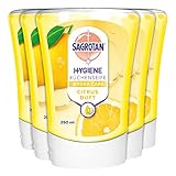 Sagrotan No-Touch Nachfüller Küchenseife Citrus – Für den automatischen Seifenspender – 5 x 250 ml Handseife