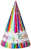 Unique Partyhüte - Regenbogenbänder, Mehrfarbig, Geburtstagsparty - 8er-Pack