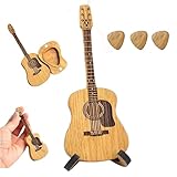 Holz Akustikgitarren Plektrumbox,personalisierte gravierte Holzgitarren-Pickbox mit Ständer,Musikkunst Geschenk für Akustik E Bass Gitarren Ukulelen Liebhaber zum Jahrestag und Geburtstag (1pcs)