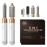 Airstyler 5-in-1 Lockenstab, Golden Goods Hairstyler Set mit Warmluftbürste, Glättbürste, Haartrockner, Geben Sie dem Haar Volumen, Glätten, Locken und Föhnen, Rundbürstenföhn