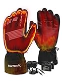KUTOOK Beheizbare Handschuhe Herren Damen Motorradhandschuhe Beheizt Winter Handschuhe Wasserdicht Warm Skihandschuhe für Skifahren Motorrad Fahrrad Outdoor Sport Schwarz L