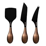 Hecef Retro-Käsemessersatz von 3, Bronze-Textur-Mehrzweck-Käsemesser, Ein Scharfes Messer, Hartkäsemesser & Meißelmesser und Geschenkverpackung sind eingeschloßen