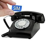 Opis 60s Mobile: Seniorentelefon mit SIM Karte/GSM Telefon wie EIN Vintage Festnetztelefon/Retro Tischtelefon für die Simkarte, einfach zu benutzen für Senioren, bei Demenz, usw. in Schwarz