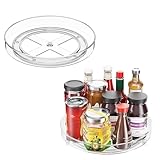 2 Stück Drehteller Organizer,Transparenter 360° Drehbarer Kühlschrank Organizer für Gewürze,Lazy Susan Turntable als Küchen Organizer,Schrank Organizer Küche für Speisekammer,Bad & Wohnzimmer(25cm)