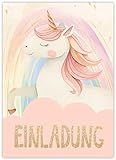 Generisch 12 x Einladungskarten A6 Einhorn Party-Einladungen für Kinder, Geburtstags-Einladungen