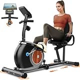 Ergonomischer Liegeergometer für Zuhause Mit 16 Stufen Magnetwiderstand, LCD-Digital-Monitor, Verstellbarer Komfortsitz Heimtrainer für Erwachsene Senioren Radfahren Fitness bis zu 120KG
