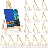 Kivvlbzeq 16 Stück 22,9 cm Holzstaffelei zum Malen von Leinwand, Kunst, Stativ, Malstaffelei, Kinder-Staffelei für Studenten, Schreibtisch-Staffelei zum Malen, einfach zu bedienen