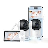 PARIS RHÔNE Babyphone mit 2 Kameras, 5' WiFi Babyphone mit APP, 2K UHD, Nachtlicht, Bewegungs-/Schreierkennung, Temperatur- und Luftfeuchtigkeitsüberwachung, Schlaflied