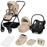 LIONELO MERIL 3-in-1 Multifunktionaler Kinderwagen 0-48 Monate Bis zu 22 kg, Babywanne bis zu 9 kg, Kindersitz bis zu 13 kg, Geländeräder 360°, Vollfederung, XXL-Verdeck mit UPF50+
