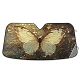 Frontscheibenabdeckung Butterfly Gold Sonnenschutz Frontscheibe Hält Das Fahrzeug Kühl Windschutzscheibe Abdeckung Uv Schutz Scheibenabdeckung Für SUV LKW Mpv M