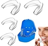 4 Stück Knirscherschiene für Nacht Gegen Bruxismus und Zähneknirschen 2 Größen Mundschutz Zähneknirschen Aufbissschiene Mit Einer Speicherbox Beißschiene Wiederverwendbar Nachtschutz für Erwachsene