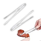 YAFIYGI Pinzettenzange zum Kochen, 2 Stück, 24,1 cm, Edelstahl, Küchenpinzette, Grillzange, koreanisches Grillen, Meeresfrüchte, Zubehör-Set, Kochklemme, Werkzeug, ideal für Zuhause, Outdoor, Steak,