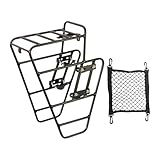 KESOTO Aluminium Gepäckträger Vorne, Halterung für Fahrradtaschen, Geeignet für Mountainbikes Und Tourenräder, mit Netztasche