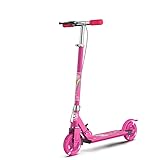 Roller für Kinder und Jugendliche – leicht, faltbar, Aluminiumrahmen und Verstellbarer Lenker, Ständer für Kinder von 3 bis 12 Jahren (Color : Pink)