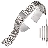 18mm Edelstahl Ersatz Uhrenarmband Kompatibel mit Casio F-108WH AE1200WH A168WA A158WA LA670WGA A700W Damen- und Herrenuhr Zubehör (Silver3)