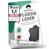 Emma Grün® Flüssigleder Reparatur Set Schwarz [1x7ml] - Leder Kratzer entfernen für Risse & (Brand-) Löcher - Leder Reparatur Set - Lederpflege Set für Sofa & Autositze - Kunstleder Reparaturset
