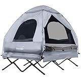 Skandika Zeltliege Haug für 2 Personen | Zelt Bett mit Sleeper Technology, erhöhtes Campingbett, aufblasbare Luftmatratze, Outdoor Feldbett | 4in1 Angelzelt, Bettzelt, Feldbettzelt