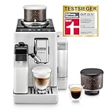 De'Longhi Rivelia EXAM440.55.W Kaffeevollautomat mit LatteCrema Milchsystem, Wechselbarer Bohnenbehälter, 16 Kaffee- & Milchgetränke auf Knopfdruck, Extra-Shot-Funktion, 3,5' Touch-Display, Weiß