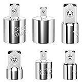 Lectorias 6tlg Stecknuss Adapter Satz, Steckschlüssel Adapter, Ratschen Adapter 1/4' auf 3/8', 1/2' auf 3/8', 3/8' auf 1/4', 3/8' auf 1/2', 1/2' auf 1/4', 1/4' auf 1/2', für Knarren, Steckschlüsseln