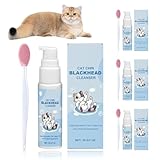 Katzen Zahnpflege-Set, 4 Katzen Zahnpasta à 30 G Und 4 Katzen Zahnbürste, Milde Zahnpflege Katzen-Formel, Frischer Atem, Pflege Für Die Zahngesundheit Von Haustieren